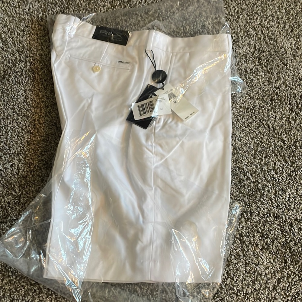 Ralph Lauren men’s white golf shorts.